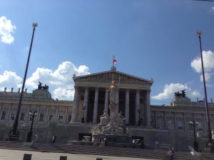 Vienna's Parliament built in the Ancient Greek revival style.